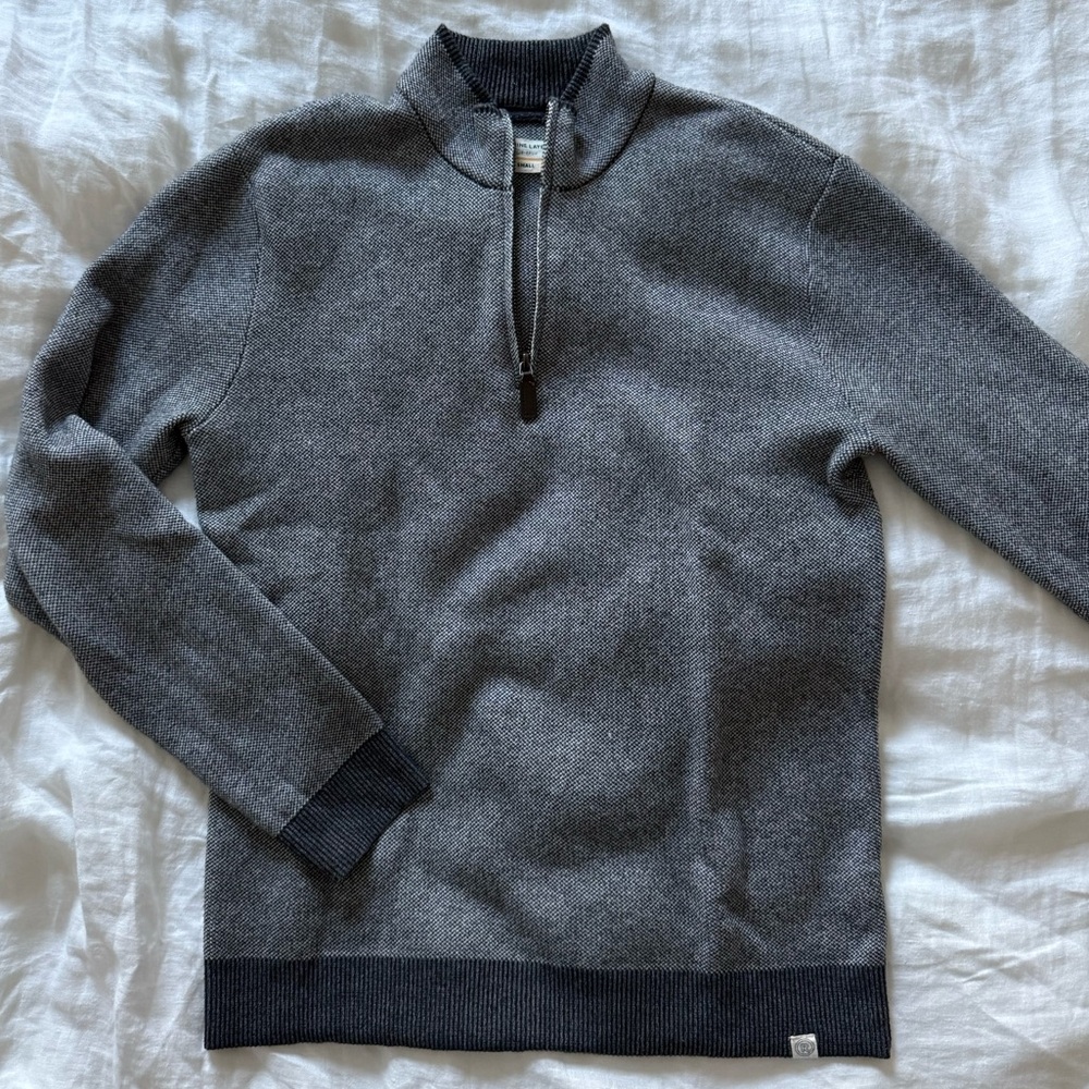 Marine Layer Gray Quarter Zip Sweater